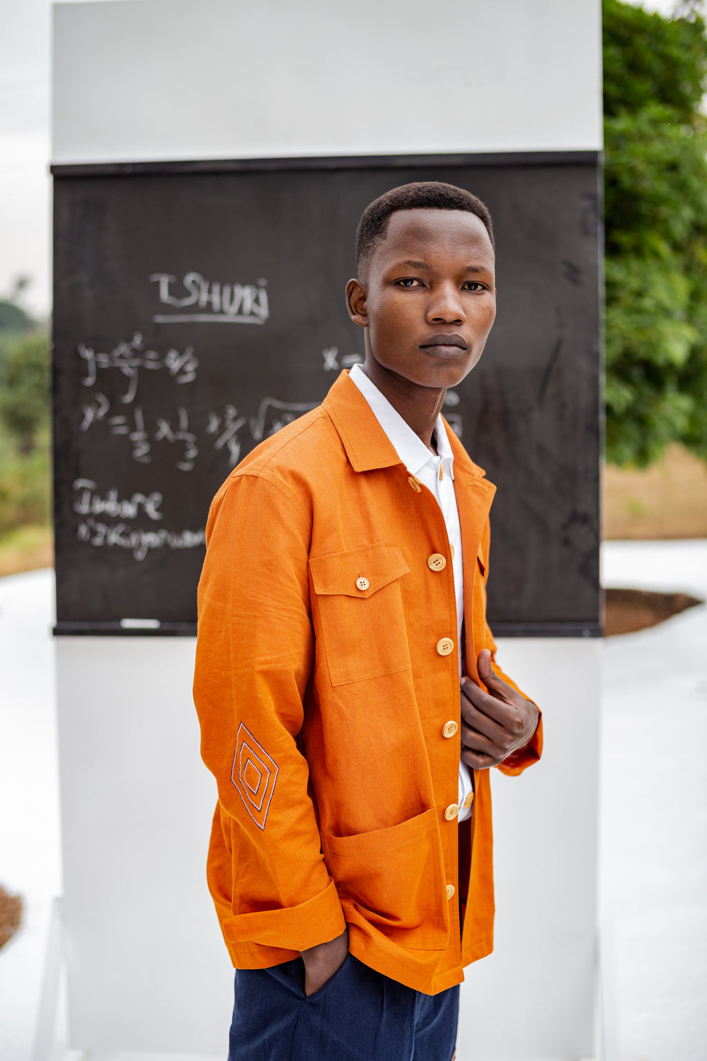 Orange denim hotsell jacket mens